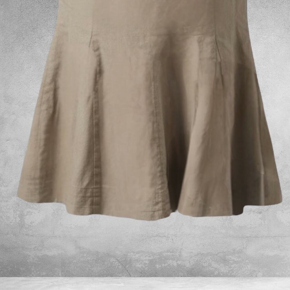 VTG Christopher & Banks Skirt Women's 6 Tan Linen Blend Lagenlook Midi Maxi 90s - Picture 7 of 11